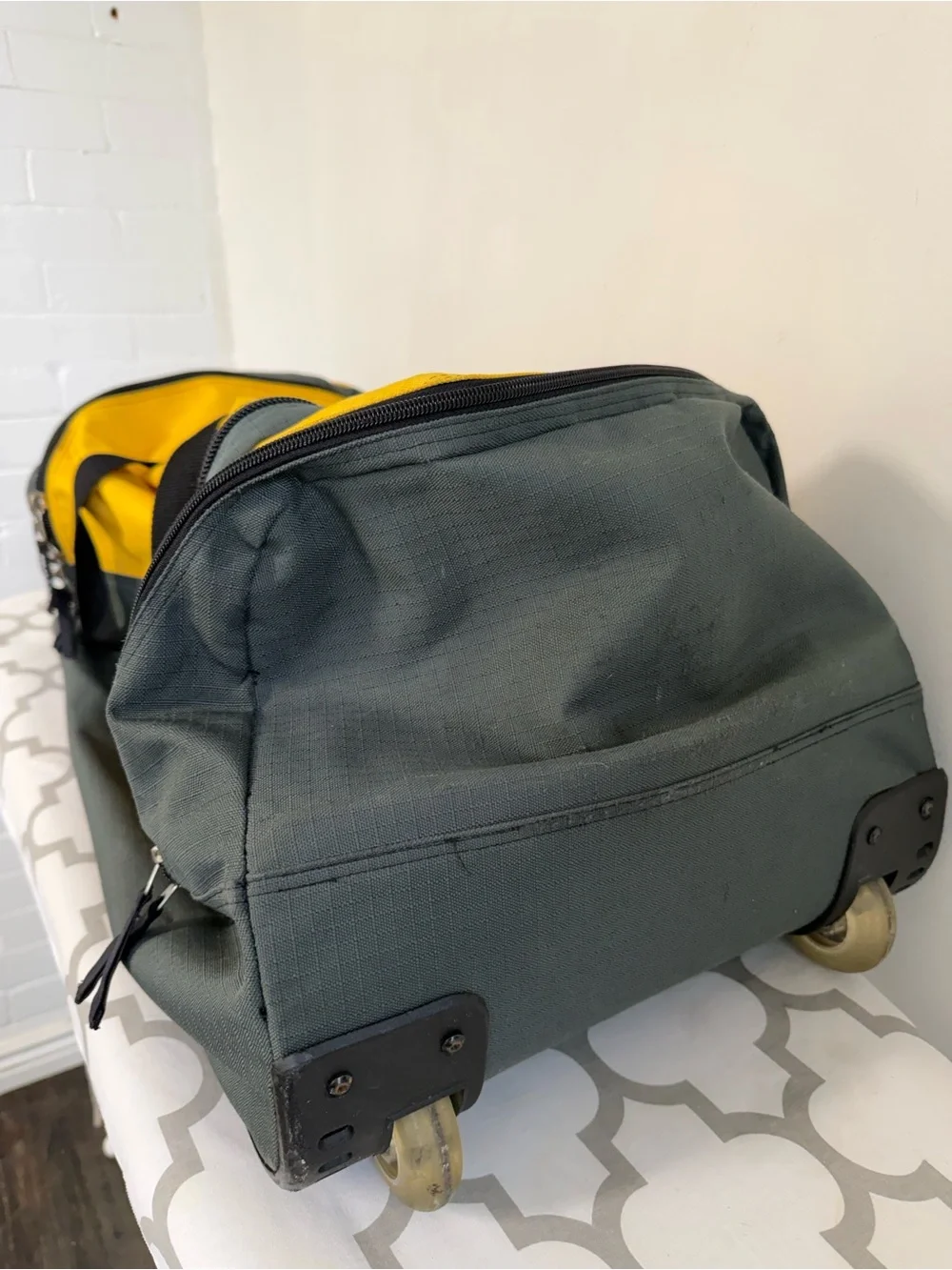 Burton Yellow and Gray Duffel Bag with Top Carry Handles